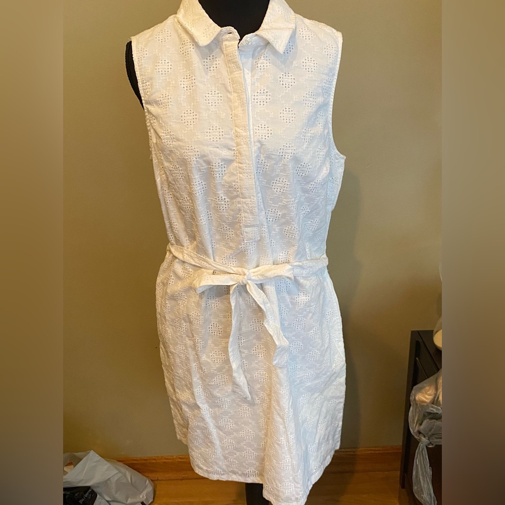 Banana Republic (factory) lined white linen dress